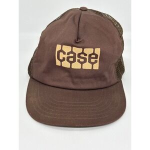 Vintage Case IH Trucker Hat Brown Mesh Snapback Made in USA Agriculture Cap
